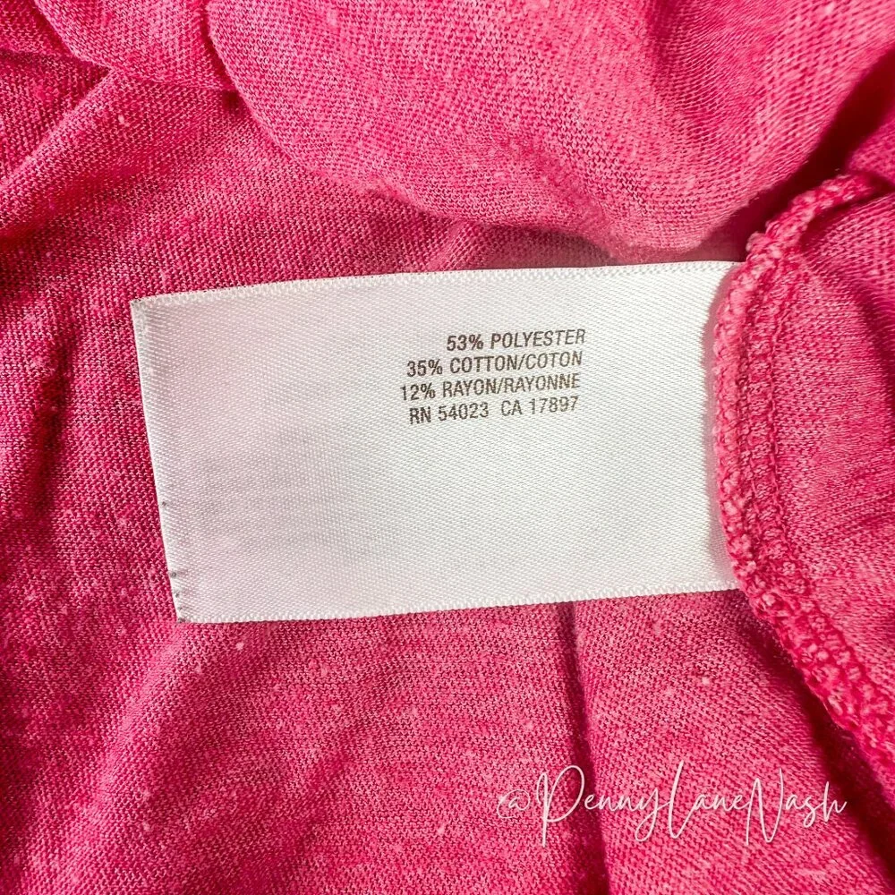 Old Navy Tri blend Short Sleeve V Neck Tee Shirt Pink - Picture 6 of 7